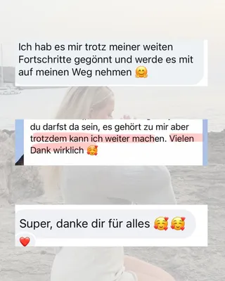 Nachricht einer Teilnehmerin: Sie hat sich den Kurs trotz ihrer weiten Fortschritte gegönnt, nimmt ihn mit auf ihren Weg und bedankt sich herzlich.