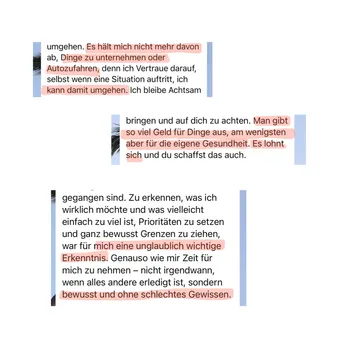 WhatsApp-Nachricht einer Teilnehmerin: Die Angst hält sie nicht mehr davon ab, etwas zu unternehmen oder Auto zu fahren. Sie setzt Prioritäten, zieht bewusst Grenzen und nimmt sich Zeit für sich, ohne schlechtes Gewissen.