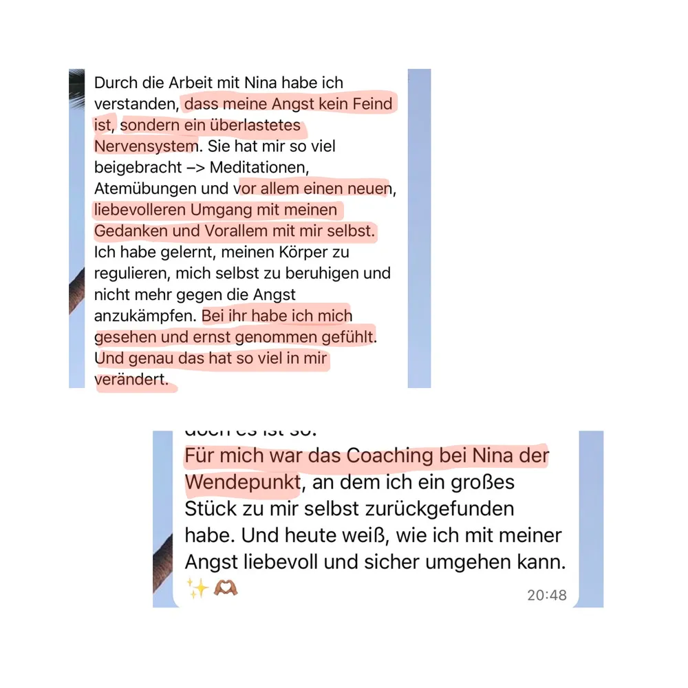 WhatsApp-Nachricht einer Teilnehmerin