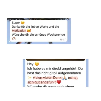 WhatsApp-Nachricht einer Teilnehmerin