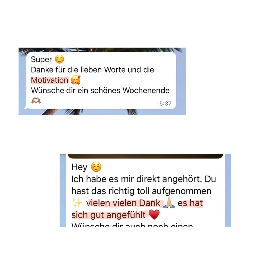 WhatsApp-Nachricht einer Teilnehmerin