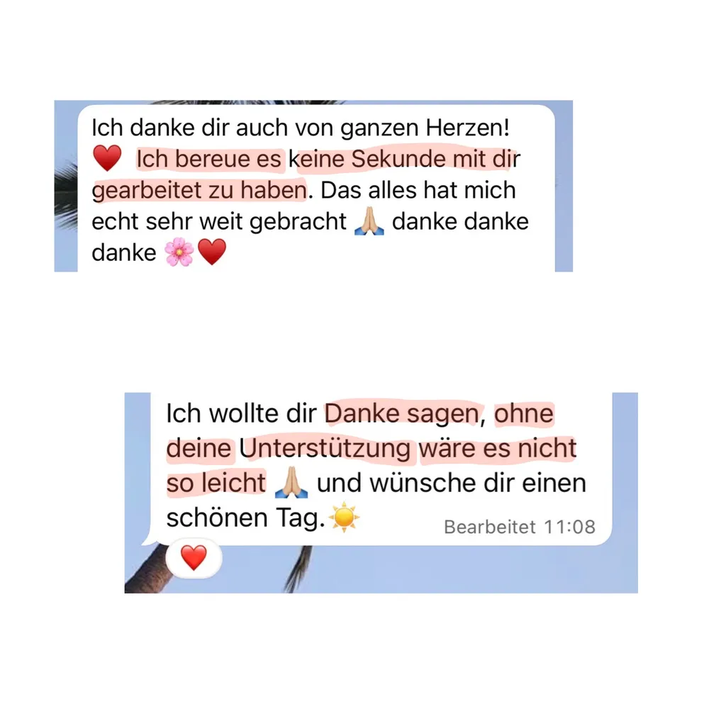 WhatsApp-Nachricht einer Teilnehmerin