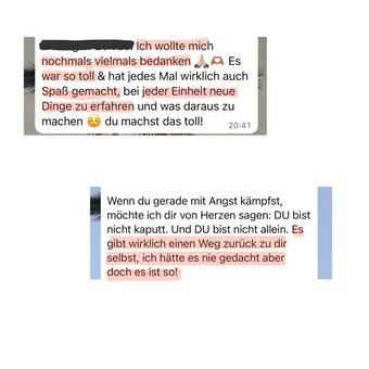 WhatsApp-Nachricht einer Teilnehmerin