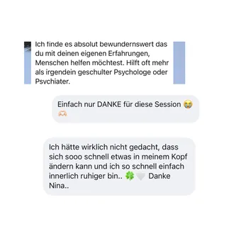WhatsApp-Nachricht einer Teilnehmerin