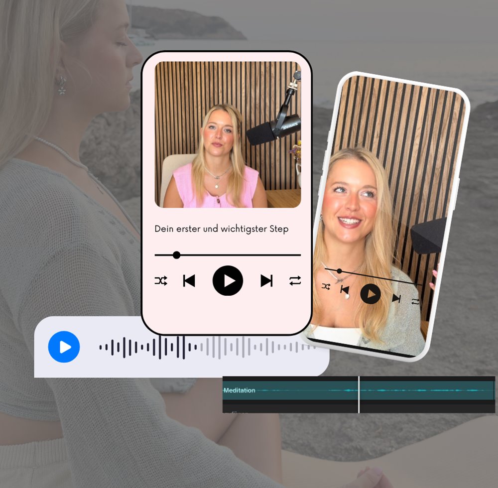 Ein Kursvideo und eine begleitende Audioübung, beides auf dem Handy