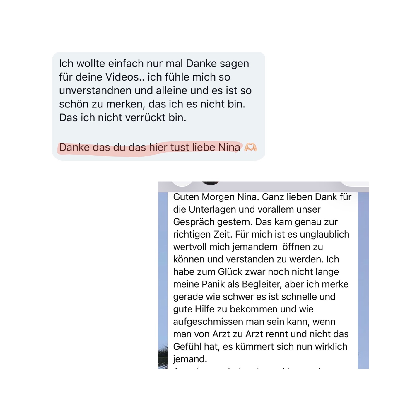 WhatsApp-Nachricht einer Teilnehmerin