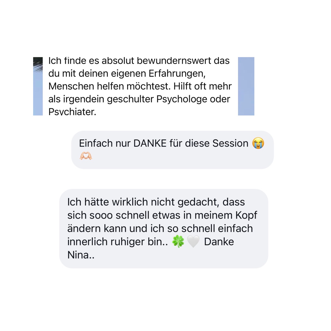 WhatsApp-Nachricht einer Teilnehmerin